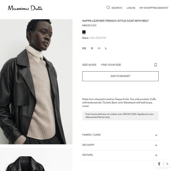 NWT Massimo Dutti Nappa Leather Trench Coat - Picture 8 of 11